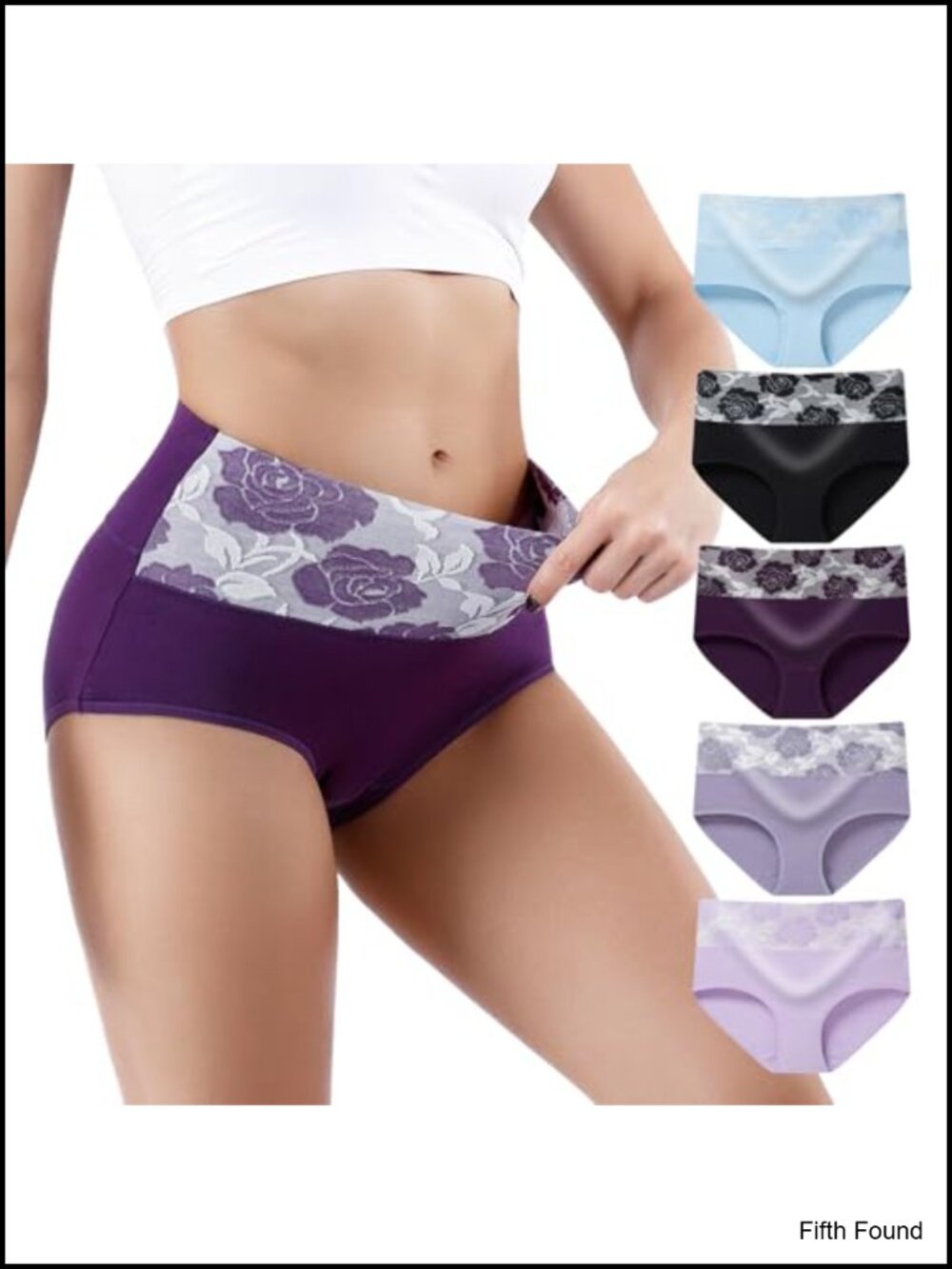 Cotton High Waisted Briefs 5 Pack Breathable Full Coverage